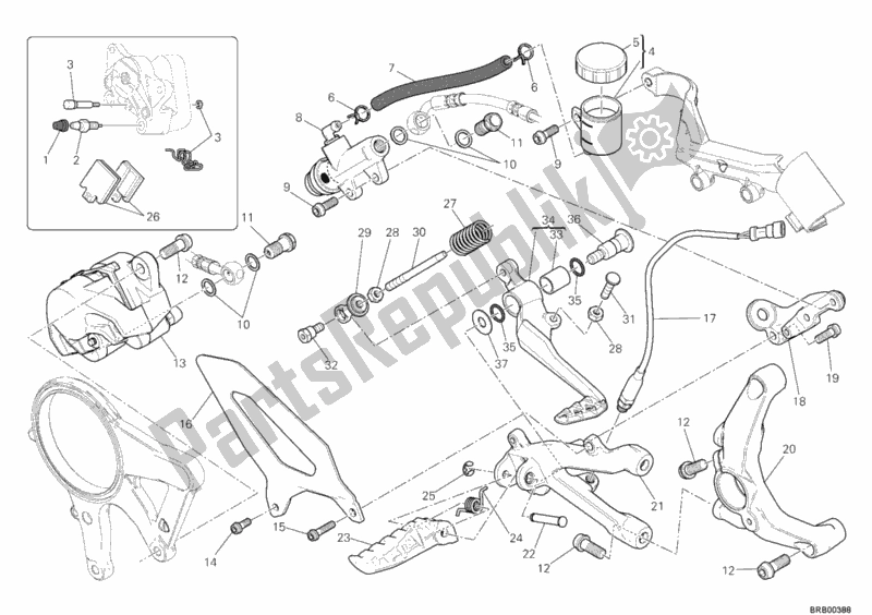 Wszystkie części do Tylny Uk? Ad Hamulcowy Ducati Superbike 1199 Panigale S ABS 2012